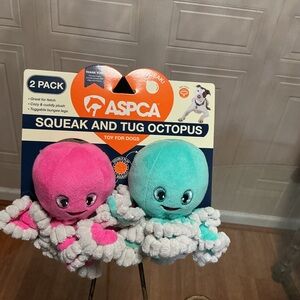 Brand New 2 Pack Tug Octopus With Squeaker 8” Durable Ball